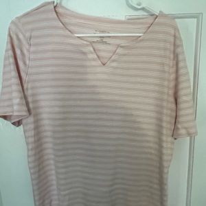 Pink and white tee
